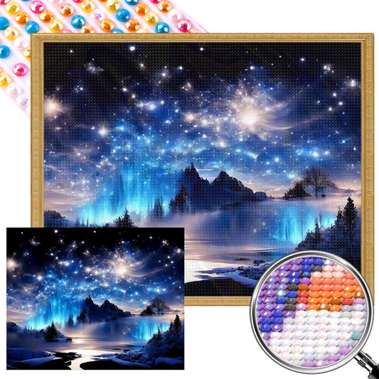Starry Night Mountains And Rivers - Full Round Drill Diamond Painting 50*40CM