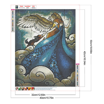 Angel Girl And Dog - Full Round Drill Diamond Painting 40*50CM