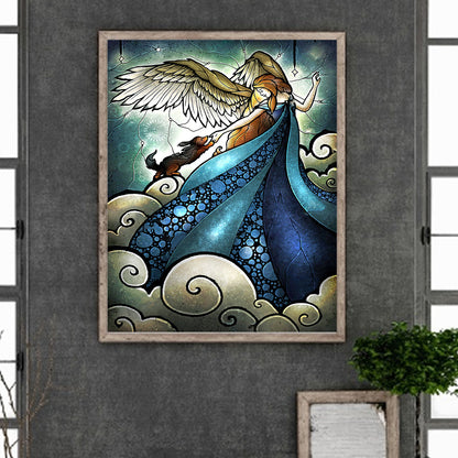 Angel Girl And Dog - Full Round Drill Diamond Painting 40*50CM