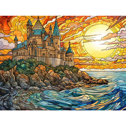 Sea Castle - Full Round Drill Diamond Painting 40*30CM