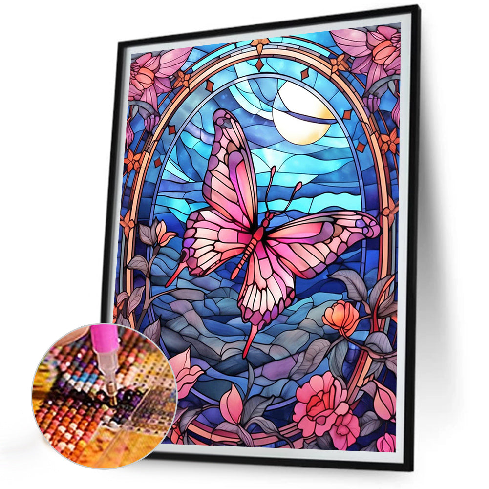 Butterflies And Roses - Full Round Drill Diamond Painting 30*40CM