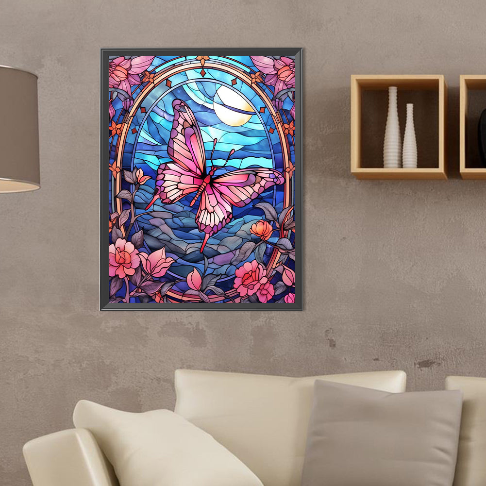 Butterflies And Roses - Full Round Drill Diamond Painting 30*40CM