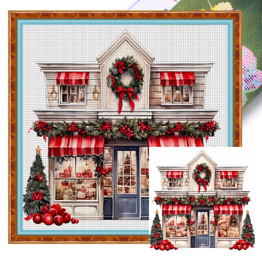 Christmas Shop - 11CT Stamped Cross Stitch 50*50CM