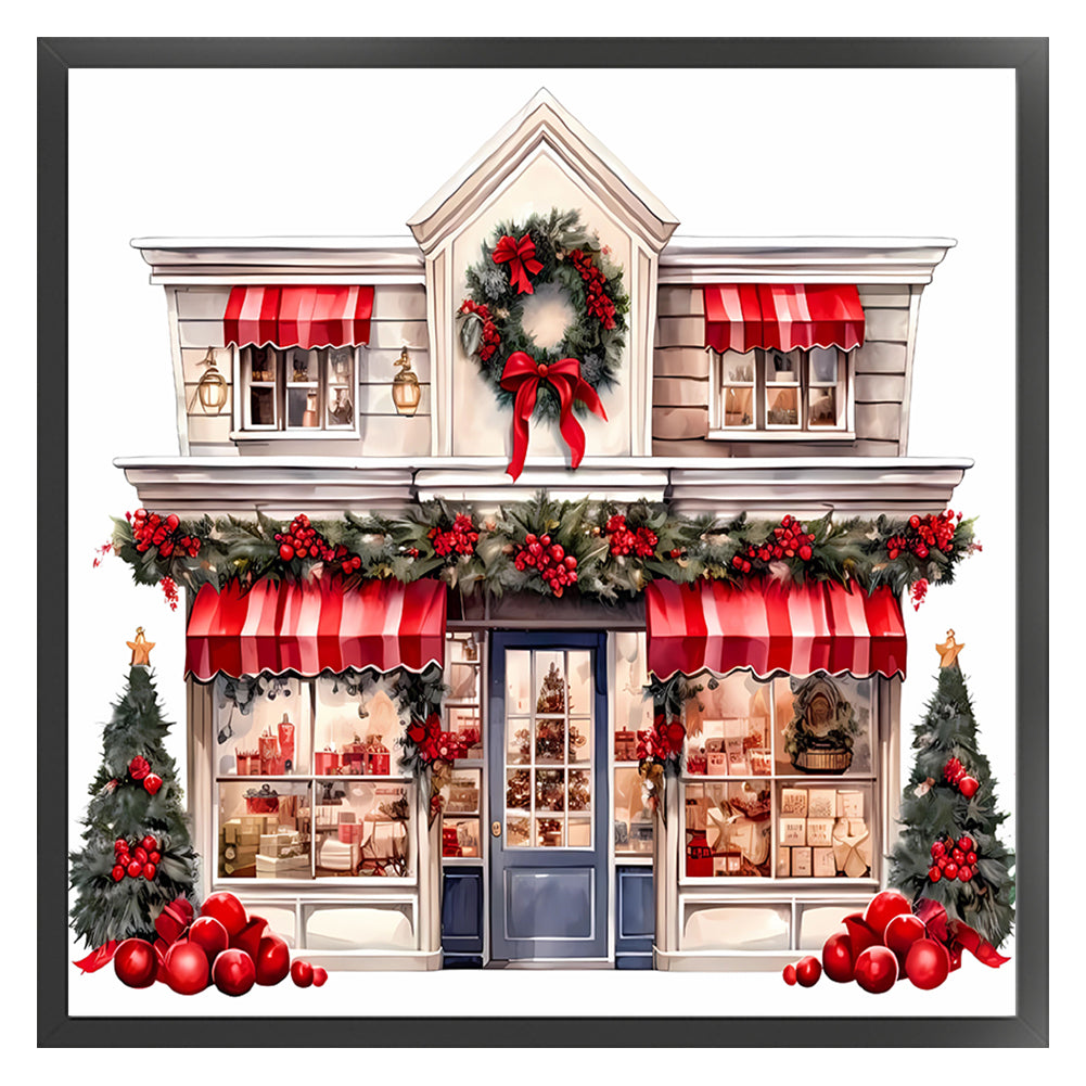 Christmas Shop - 11CT Stamped Cross Stitch 50*50CM