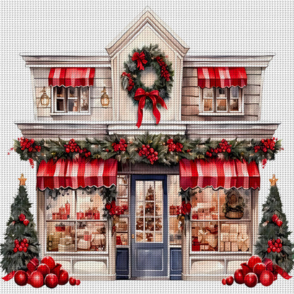 Christmas Shop - 11CT Stamped Cross Stitch 50*50CM