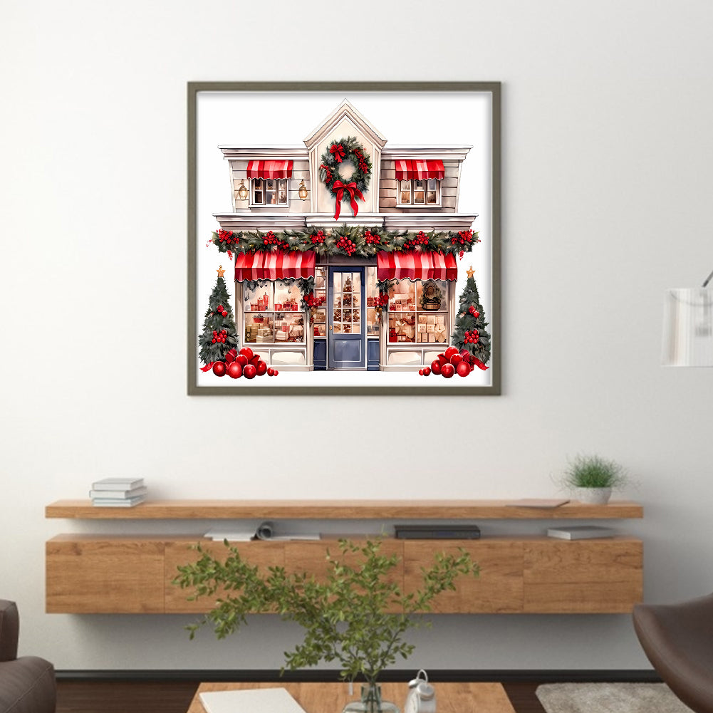 Christmas Shop - 11CT Stamped Cross Stitch 50*50CM