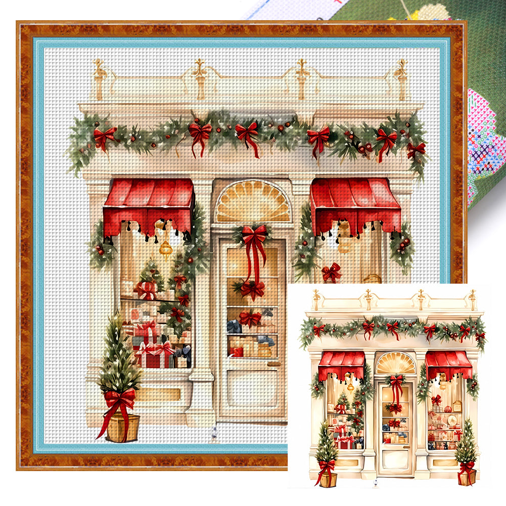 Christmas Shop - 11CT Stamped Cross Stitch 50*50CM