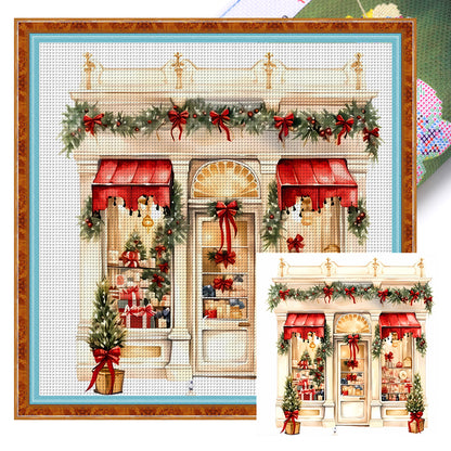 Christmas Shop - 11CT Stamped Cross Stitch 50*50CM