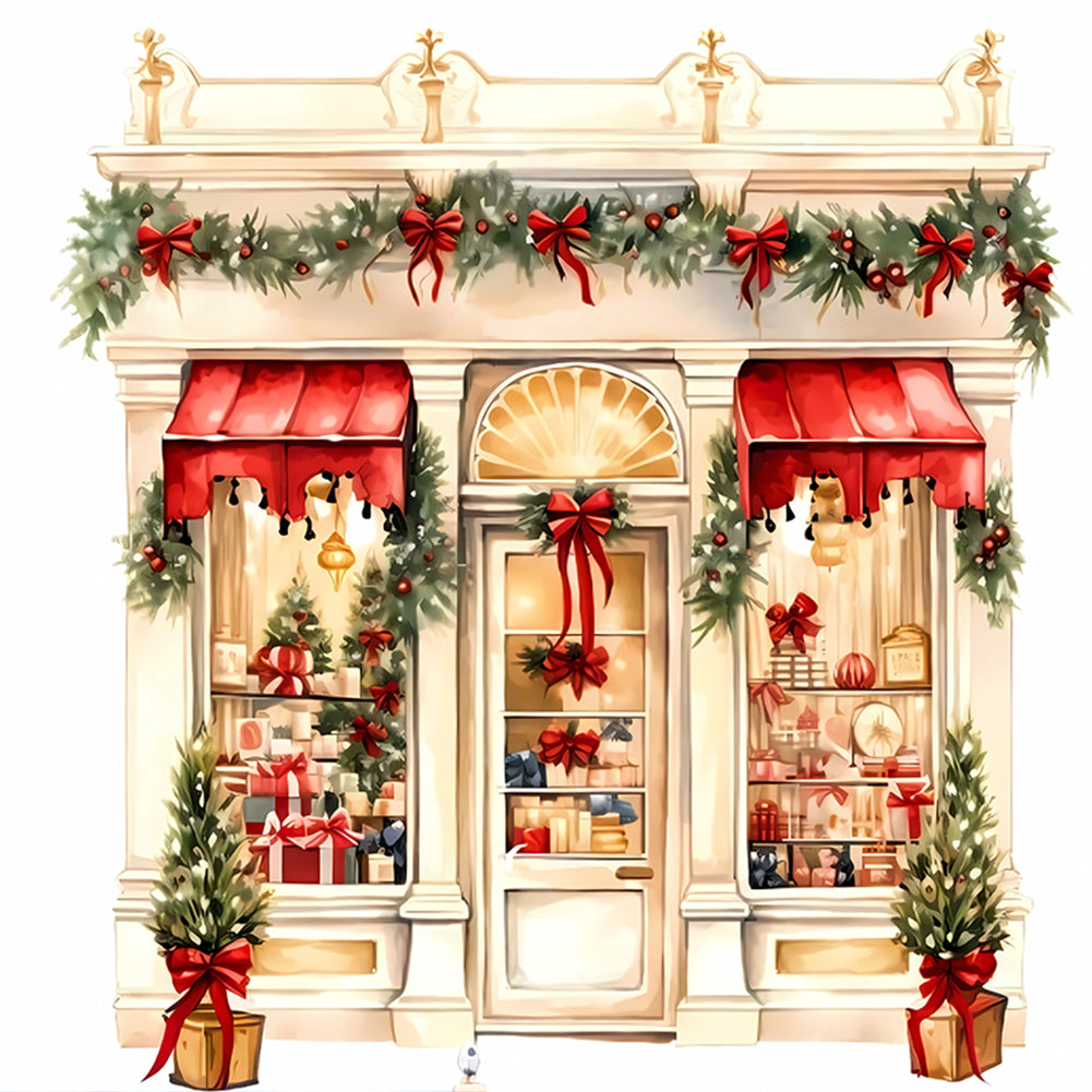 Christmas Shop - 11CT Stamped Cross Stitch 50*50CM