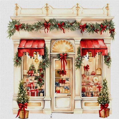 Christmas Shop - 11CT Stamped Cross Stitch 50*50CM