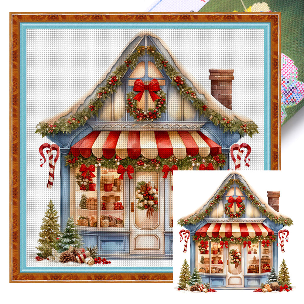 Christmas Shop - 11CT Stamped Cross Stitch 50*50CM