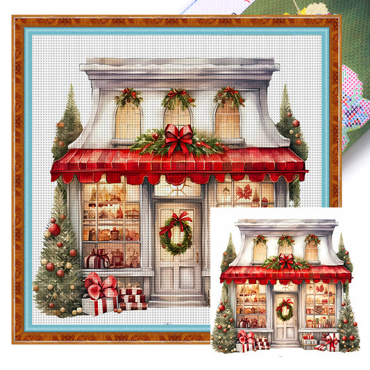 Christmas Shop - 11CT Stamped Cross Stitch 50*50CM