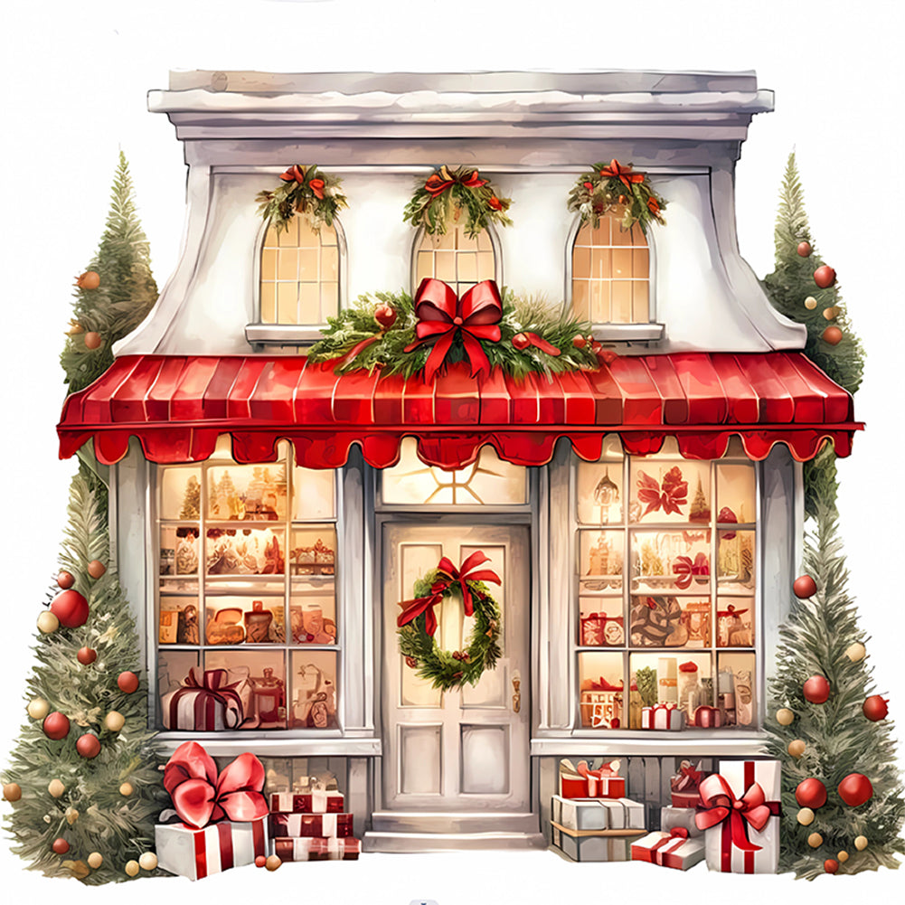 Christmas Shop - 11CT Stamped Cross Stitch 50*50CM