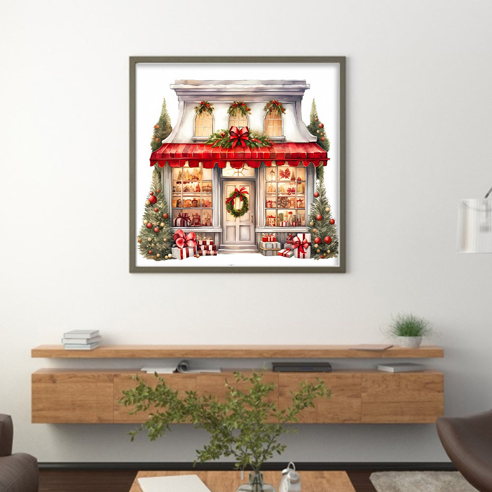 Christmas Shop - 11CT Stamped Cross Stitch 50*50CM