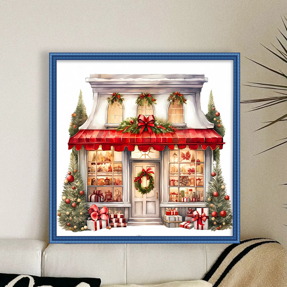 Christmas Shop - 11CT Stamped Cross Stitch 50*50CM