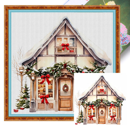 Christmas Shop - 11CT Stamped Cross Stitch 50*50CM