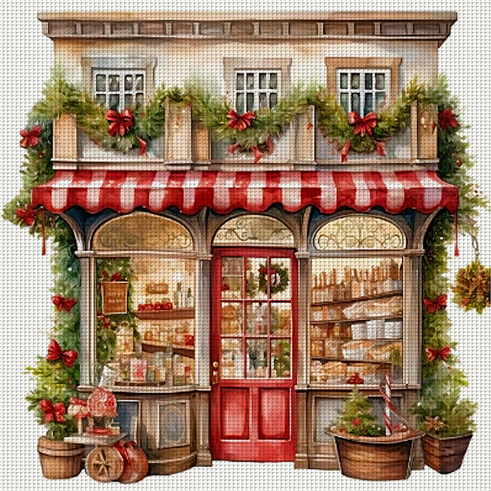 Christmas Shop - 11CT Stamped Cross Stitch 50*50CM