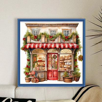 Christmas Shop - 11CT Stamped Cross Stitch 50*50CM