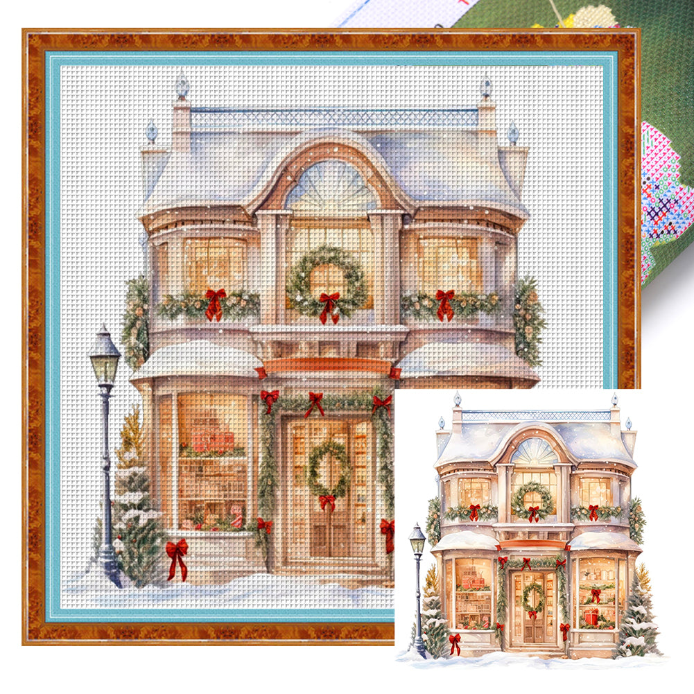 Christmas Shop - 11CT Stamped Cross Stitch 50*50CM