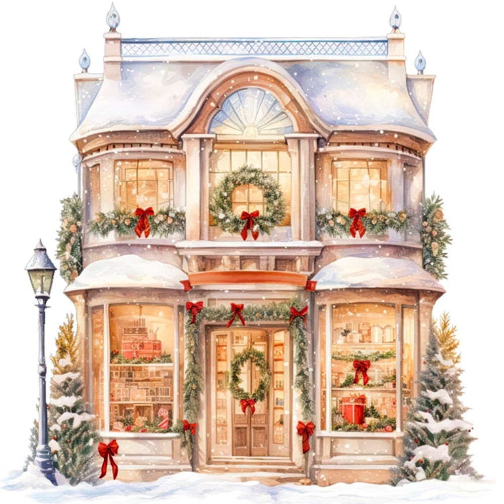 Christmas Shop - 11CT Stamped Cross Stitch 50*50CM