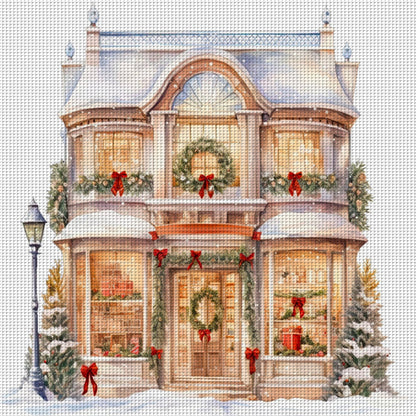 Christmas Shop - 11CT Stamped Cross Stitch 50*50CM