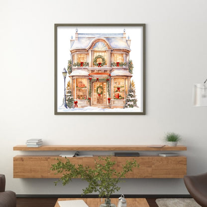 Christmas Shop - 11CT Stamped Cross Stitch 50*50CM