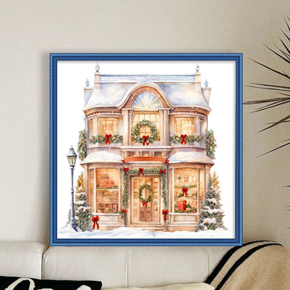 Christmas Shop - 11CT Stamped Cross Stitch 50*50CM