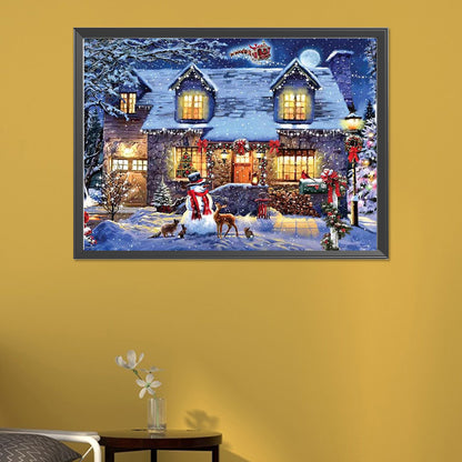 Christmas Snowy Night - Full Round Drill Diamond Painting 55*40CM