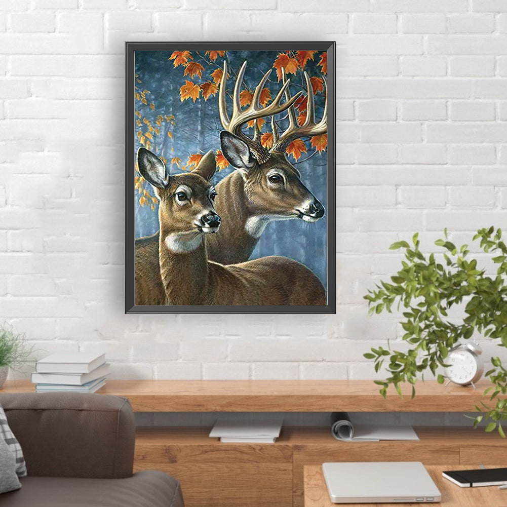 Elk - Full Round Drill Diamond Painting 30*40CM