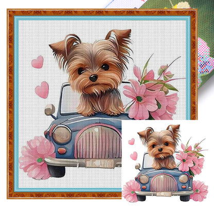 Truck Dog - 11CT Stamped Cross Stitch 40*40CM