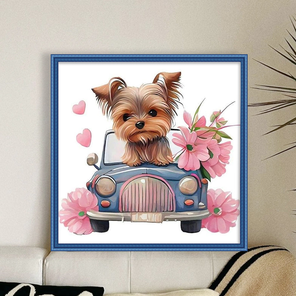 Truck Dog - 11CT Stamped Cross Stitch 40*40CM