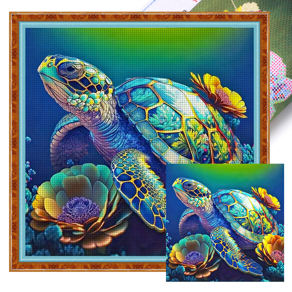 Sea Turtle - 11CT Stamped Cross Stitch 40*40CM