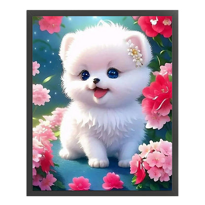 Puppy Flowers - 11CT Stamped Cross Stitch 40*50CM