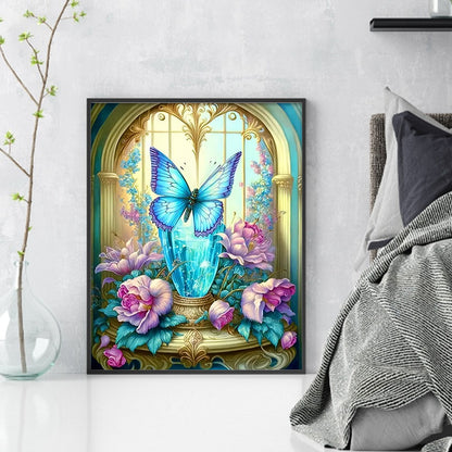 Butterfly Flowers - 11CT Stamped Cross Stitch 40*50CM