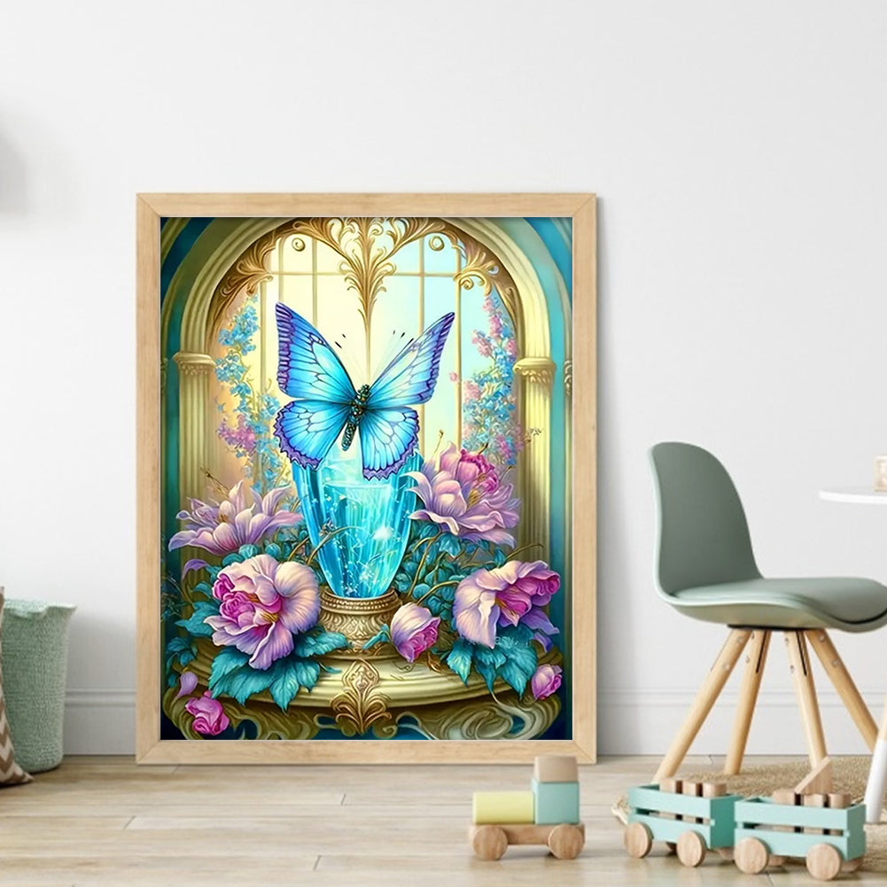 Butterfly Flowers - 11CT Stamped Cross Stitch 40*50CM