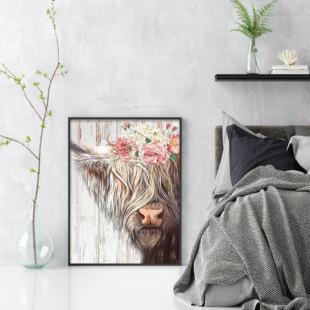 Yak Flowers - 11CT Stamped Cross Stitch 40*55CM