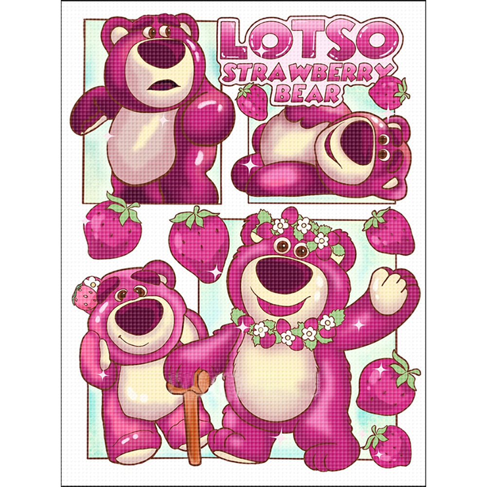 Strawberry Bear - 11CT Stamped Cross Stitch 50*65CM