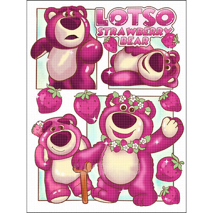 Strawberry Bear - 11CT Stamped Cross Stitch 50*65CM