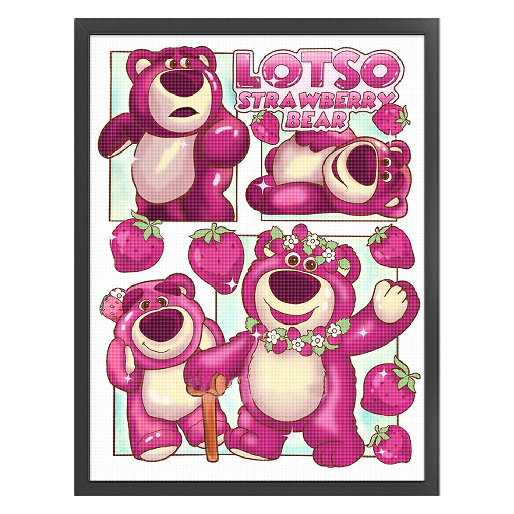 Strawberry Bear - 11CT Stamped Cross Stitch 50*65CM