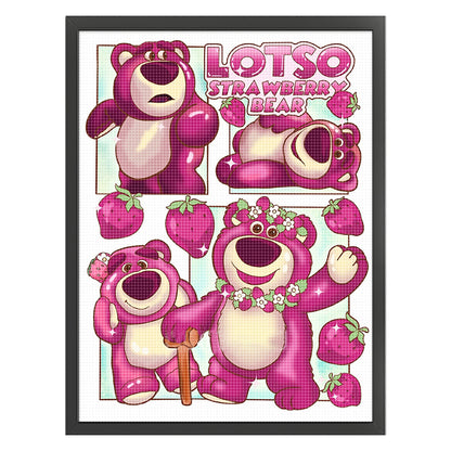 Strawberry Bear - 11CT Stamped Cross Stitch 50*65CM