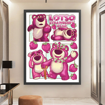 Strawberry Bear - 11CT Stamped Cross Stitch 50*65CM