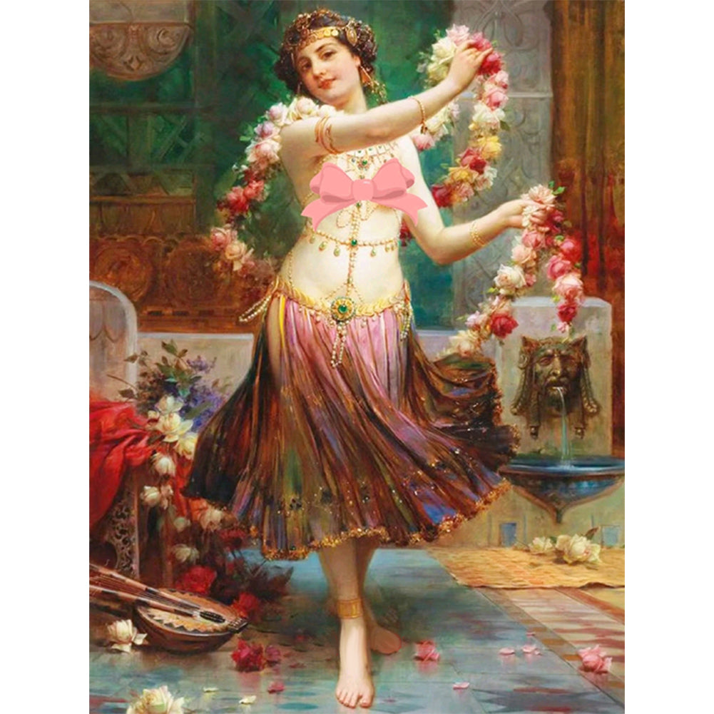 Oil Painting Woman - 11CT Stamped Cross Stitch 50*65CM