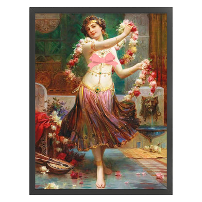 Oil Painting Woman - 11CT Stamped Cross Stitch 50*65CM