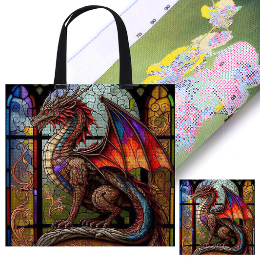 Embroidery Kit Personalized Bag for Beginners 40x40cm(Stain Glass Pteranodon #1)