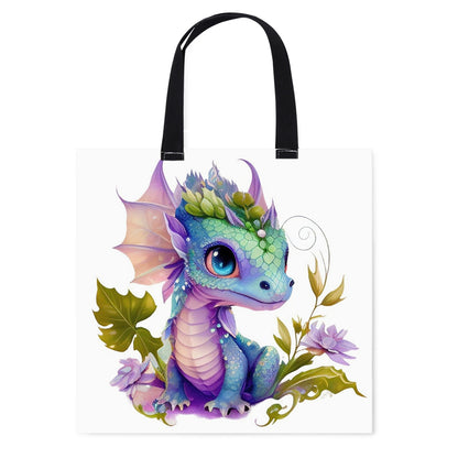 Embroidery Kit Personalized Bag for Beginners 40x40cm (Floral Pteranodon)