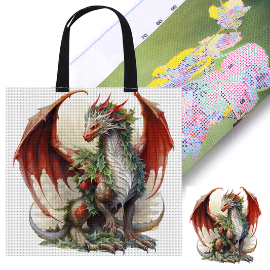 Embroidery Kit Personalized Bag for Beginners 40x40cm (Christmas Pteranodon)