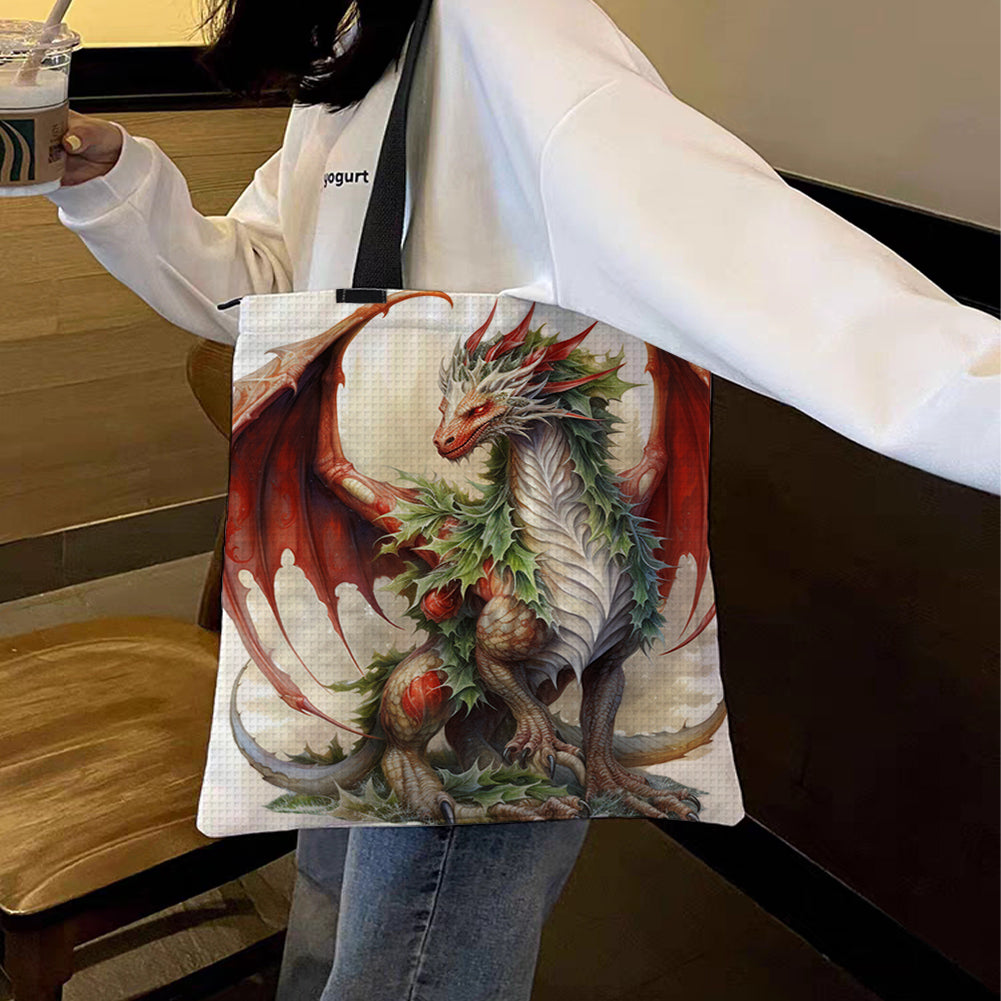 Embroidery Kit Personalized Bag for Beginners 40x40cm (Christmas Pteranodon)