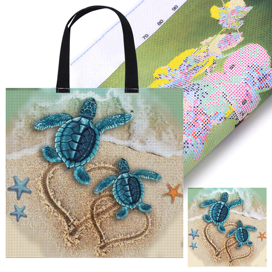 Embroidery Kit Personalized Bag for Beginners 40x40cm (Beach Turtle)