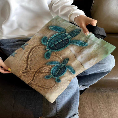 Embroidery Kit Personalized Bag for Beginners 40x40cm (Beach Turtle)