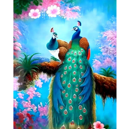 Peacock - Full Round Drill Diamond Painting 40*50CM